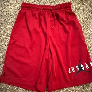 Jordan Nike Boys Red Drawstring Athletic Shorts Size Large